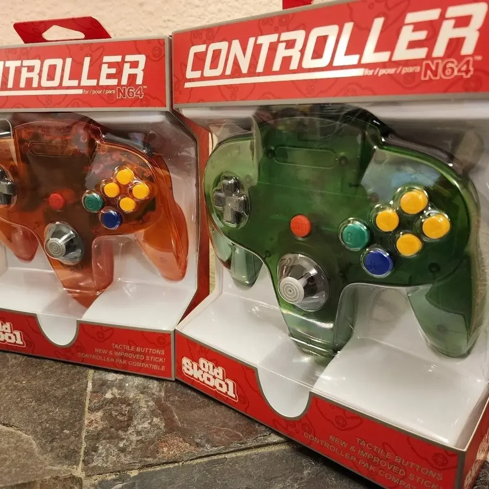 2 N64 Controllers - Fire Orange & Jungle Green (NEW) Nintendo64, Funtastic Color
